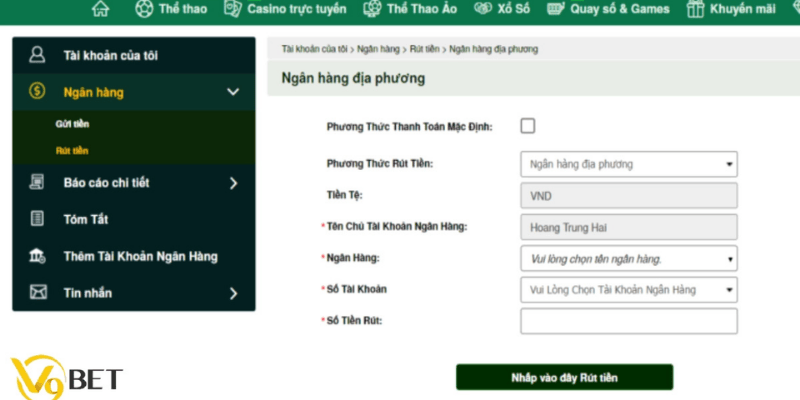 Rút Tiền V9Bet: Hướng Dẫn Chi Tiết Để Rút Tiền Nhanh Chóng Và An Toàn 2